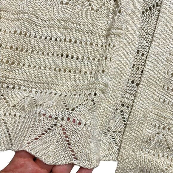 NWT 80 PARK Knit Cardigan Ivory Size Large - Picture 4 of 6